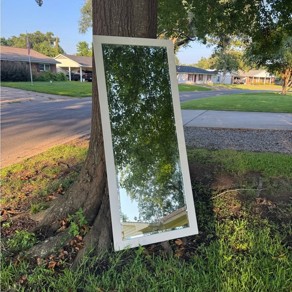 Elegant White Framed Wall Mirror